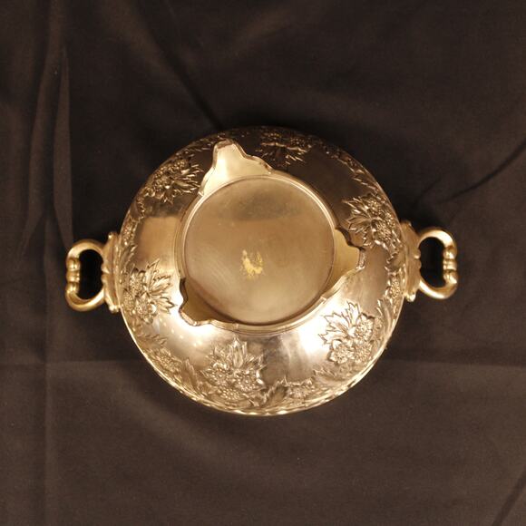 Vintage Footed Candy Bowl With Lid, Holiday Imports, Flower and Scroll - Picture 4 of 8